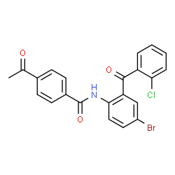 ChemSpider 2D Image | 4-Acetyl-N-[4-bromo-2-(2-chlorobenzoyl)phenyl]benzamide | C22H15BrClNO3