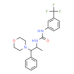 ChemSpider 2D Image | 1-[1-(4-Morpholinyl)-1-phenyl-2-propanyl]-3-[3-(trifluoromethyl)phenyl]urea | C21H24F3N3O2