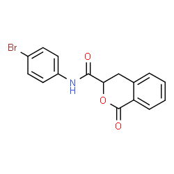ChemSpider 2D Image | N-(4-Bromophenyl)-1-oxo-3,4-dihydro-1H-isochromene-3-carboxamide | C16H12BrNO3