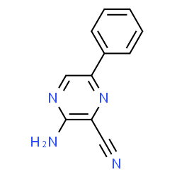 ChemSpider 2D Image | 3-Amino-6-phenyl-2-pyrazinecarbonitrile | C11H8N4