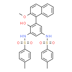 ChemSpider 2D Image | N,N'-[4-Hydroxy-5-(2-methoxy-1-naphthyl)-1,3-phenylene]bis(4-methylbenzenesulfonamide) | C31H28N2O6S2