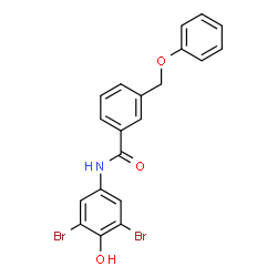 ChemSpider 2D Image | N-(3,5-Dibromo-4-hydroxyphenyl)-3-(phenoxymethyl)benzamide | C20H15Br2NO3