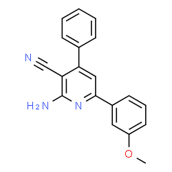 ChemSpider 2D Image | 2-Amino-6-(3-methoxyphenyl)-4-phenylnicotinonitrile | C19H15N3O