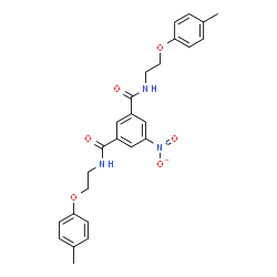 ChemSpider 2D Image | N,N'-Bis[2-(4-methylphenoxy)ethyl]-5-nitroisophthalamide | C26H27N3O6