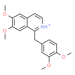 ChemSpider 2D Image | 1-(3,4-Dimethoxybenzyl)-6,7-dimethoxyisoquinolinium | C20H22NO4