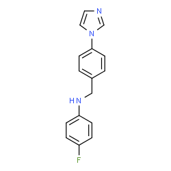 ChemSpider 2D Image | 4-Fluoro-N-[4-(1H-imidazol-1-yl)benzyl]aniline | C16H14FN3