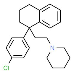 ChemSpider 2D Image | 1-{2-[1-(4-Chlorophenyl)-1,2,3,4-tetrahydro-1-naphthalenyl]ethyl}piperidine | C23H28ClN