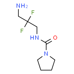 ChemSpider 2D Image | N-(3-Amino-2,2-difluoropropyl)-1-pyrrolidinecarboxamide | C8H15F2N3O