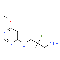 ChemSpider 2D Image | N-(6-Ethoxy-4-pyrimidinyl)-2,2-difluoro-1,3-propanediamine | C9H14F2N4O