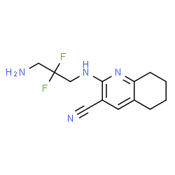 ChemSpider 2D Image | 2-[(3-Amino-2,2-difluoropropyl)amino]-5,6,7,8-tetrahydro-3-quinolinecarbonitrile | C13H16F2N4