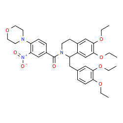 ChemSpider 2D Image | [1-(3,4-Diethoxybenzyl)-6,7-diethoxy-3,4-dihydro-2(1H)-isoquinolinyl][4-(4-morpholinyl)-3-nitrophenyl]methanone | C35H43N3O8