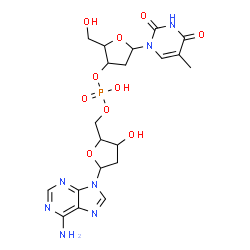 ChemSpider 2D Image | [5-(6-aminopurin-9-yl)-3-hydroxy-tetrahydrofuran-2-yl]methyl [2-(hydroxymethyl)-5-(5-methyl-2,4-dioxo-pyrimidin-1-yl)tetrahydrofuran-3-yl] hydrogen phosphate | C20H26N7O10P