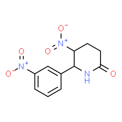ChemSpider 2D Image | 5-Nitro-6-(3-nitrophenyl)-2-piperidinone | C11H11N3O5