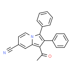 ChemSpider 2D Image | 1-Acetyl-2,3-diphenyl-7-indolizinecarbonitrile | C23H16N2O