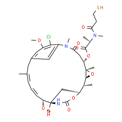 ChemSpider 2D Image | (1S,2R,3S,5R,6S,16Z,18Z,20R,21S)-11-Chloro-21-hydroxy-12,20-dimethoxy-2,5,9,16-tetramethyl-8,23-dioxo-4,24-dioxa-9,22-diazatetracyclo[19.3.1.1~10,14~.0~3,5~]hexacosa-10(26),11,13,16,18-pentaen-6-yl (2
S)-2-[methyl(3-sulfanylpropanoyl)amino]propanoate (non-preferred name) | C35H48ClN3O10S