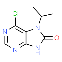 ChemSpider 2D Image | 6-Chloro-7-isopropyl-7H-purin-8(9H)-one | C8H9ClN4O