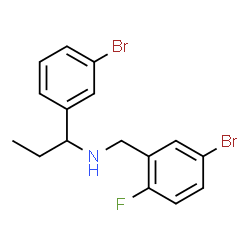 ChemSpider 2D Image | N-(5-Bromo-2-fluorobenzyl)-1-(3-bromophenyl)-1-propanamine | C16H16Br2FN