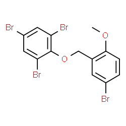 ChemSpider 2D Image | 1,3,5-Tribromo-2-[(5-bromo-2-methoxybenzyl)oxy]benzene | C14H10Br4O2