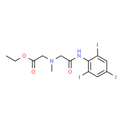 ChemSpider 2D Image | Ethyl (methyl{2-oxo-2-[(2,4,6-triiodophenyl)amino]ethyl}amino)acetate | C13H15I3N2O3