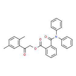ChemSpider 2D Image | 2-(2,5-Dimethylphenyl)-2-oxoethyl 2-(diphenylcarbamoyl)benzoate | C30H25NO4