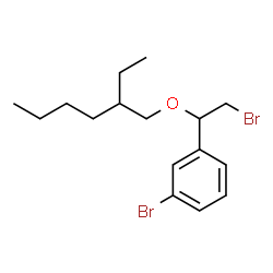 ChemSpider 2D Image | 1-Bromo-3-{2-bromo-1-[(2-ethylhexyl)oxy]ethyl}benzene | C16H24Br2O