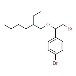 ChemSpider 2D Image | 1-Bromo-4-{2-bromo-1-[(2-ethylhexyl)oxy]ethyl}benzene | C16H24Br2O