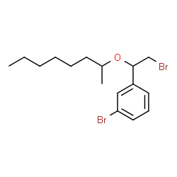 ChemSpider 2D Image | 1-Bromo-3-[2-bromo-1-(2-octanyloxy)ethyl]benzene | C16H24Br2O