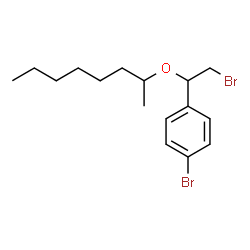 ChemSpider 2D Image | 1-Bromo-4-[2-bromo-1-(2-octanyloxy)ethyl]benzene | C16H24Br2O