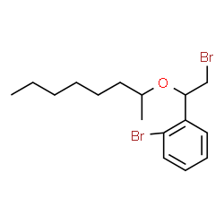 ChemSpider 2D Image | 1-Bromo-2-[2-bromo-1-(2-octanyloxy)ethyl]benzene | C16H24Br2O