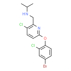 ChemSpider 2D Image | N-{[6-(4-Bromo-2-chlorophenoxy)-3-chloro-2-pyridinyl]methyl}-2-propanamine | C15H15BrCl2N2O