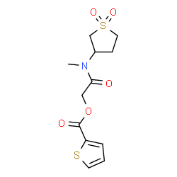 ChemSpider 2D Image | 2-[(1,1-Dioxidotetrahydro-3-thiophenyl)(methyl)amino]-2-oxoethyl 2-thiophenecarboxylate | C12H15NO5S2