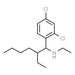 ChemSpider 2D Image | 1-(2,4-Dichlorophenyl)-N,2-diethyl-1-hexanamine | C16H25Cl2N
