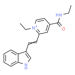 ChemSpider 2D Image | 1-Ethyl-4-(ethylcarbamoyl)-2-[2-(1H-indol-3-yl)vinyl]pyridinium | C20H22N3O