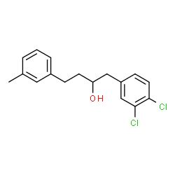 ChemSpider 2D Image | 1-(3,4-Dichlorophenyl)-4-(3-methylphenyl)-2-butanol | C17H18Cl2O