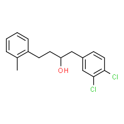 ChemSpider 2D Image | 1-(3,4-Dichlorophenyl)-4-(2-methylphenyl)-2-butanol | C17H18Cl2O