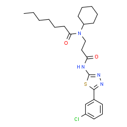 ChemSpider 2D Image | N-(3-{[5-(3-Chlorophenyl)-1,3,4-thiadiazol-2-yl]amino}-3-oxopropyl)-N-cyclohexylheptanamide | C24H33ClN4O2S