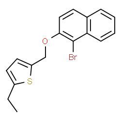 ChemSpider 2D Image | 2-{[(1-Bromo-2-naphthyl)oxy]methyl}-5-ethylthiophene | C17H15BrOS