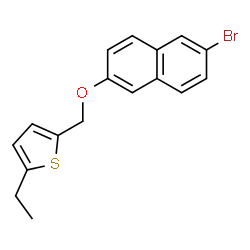 ChemSpider 2D Image | 2-{[(6-Bromo-2-naphthyl)oxy]methyl}-5-ethylthiophene | C17H15BrOS