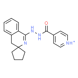 ChemSpider 2D Image | 4-{[2-(4'H-Spiro[cyclopentane-1,3'-isoquinolin]-1'-yl)hydrazino]carbonyl}pyridinium | C19H21N4O