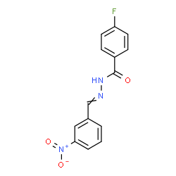 ChemSpider 2D Image | 4-Fluoro-N'-(3-nitrobenzylidene)benzohydrazide | C14H10FN3O3