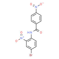 ChemSpider 2D Image | N-(4-Bromo-2-nitrophenyl)-4-nitrobenzamide | C13H8BrN3O5