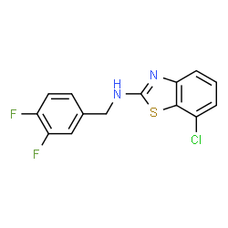 ChemSpider 2D Image | 7-Chloro-N-(3,4-difluorobenzyl)-1,3-benzothiazol-2-amine | C14H9ClF2N2S