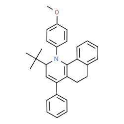 ChemSpider 2D Image | 2-tert-Butyl-1-(4-methoxyphenyl)-4-phenyl-1,2,5,6-tetrahydrobenzo[h]quinoline | C30H31NO