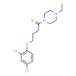 ChemSpider 2D Image | 4-(2,4-Dichlorophenoxy)-1-(4-ethyl-1-piperazinyl)-1-butanone | C16H22Cl2N2O2