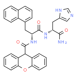 ChemSpider 2D Image | 3-(1-Naphthyl)-N-(9H-xanthen-9-ylcarbonyl)-D-alanyl-D-histidinamide | C33H29N5O4