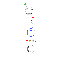 ChemSpider 2D Image | 1-[2-(4-Chlorophenoxy)ethyl]-4-[(4-methylphenyl)sulfonyl]piperazin-1-ium | C19H24ClN2O3S