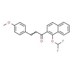 ChemSpider 2D Image | 1-[1-(Difluoromethoxy)-2-naphthyl]-3-(4-methoxyphenyl)-2-propen-1-one | C21H16F2O3