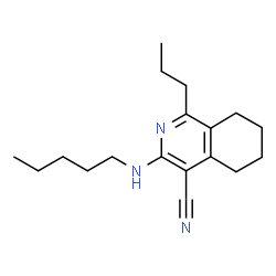 ChemSpider 2D Image | 3-(Pentylamino)-1-propyl-5,6,7,8-tetrahydro-4-isoquinolinecarbonitrile | C18H27N3