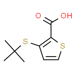 ChemSpider 2D Image | 3-(tert-butylsulfanyl)thiophene-2-carboxylic acid | C9H12O2S2