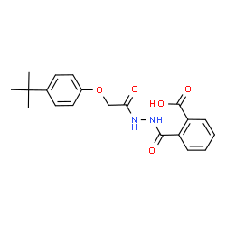 ChemSpider 2D Image | 2-({2-[(4-tert-butylphenoxy)acetyl]hydrazino}carbonyl)benzoic acid | C20H22N2O5